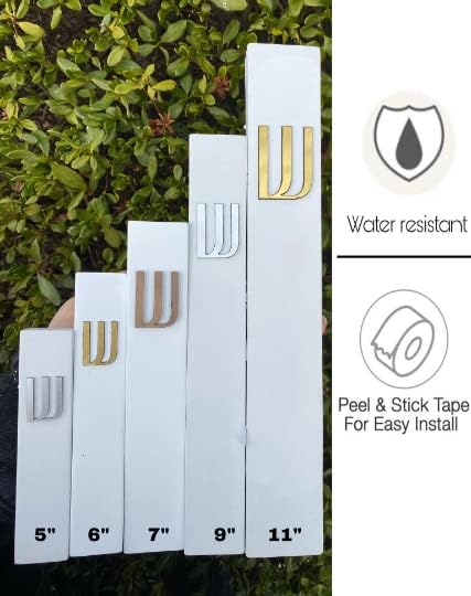 A&S Mezuzot Modern Concrete Mezuzah Case with Scroll, Easy Peel and Stick Mezuza (White+ Wood Shin, 11 Inches)