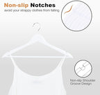 ELONG HOME Wooden Hangers 30 Pack, Wood Hangers with Extra Smooth Finish, Precisely Cut Notches & Chrome Swivel Hook, Wooden Clothes Hangers for Shirt Coat Jacket Dress, White