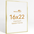 16x22 Aluminum Metal Picture Frame,Tempered Glass Gold Photo Frame 16x22 for Family Photo,Posters,Art,Document to Wall Mount Horizontally or Vertically