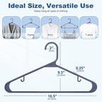 HOUSE DAY Plastic Hangers 20 Pack, Space Saving Clothes Hangers with Built-in Hooks, Durable & Strong Closet Organizers and Storage, Dorm Room Essential, Perfect for Shirts, Coat, Pants, Dress - Grey