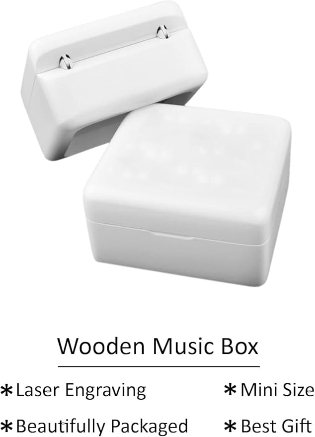 Sinzyo Anastasia-Once Upon a December Music Box Vintage Musical Boxs for Birthday Gift Valentine's Day Christmas Day(White Wooden Box)