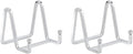 DIDUDIDU Plate Holder Easel Display Stand - Metal Plate Stands for Display - Tabletop Picture Stand - Silver Iron Easels for Display Pictures | Photo Frames | Book | Decorative Plates | Plaque