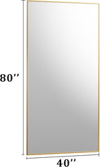 BEAUTYPEAK 80"x40" Rectangle Full Body Floor Mirrors, Full Length Mirror Hanging or Leaning, Aluminum Alloy Frame Wall Mirror for Bedroom, Dressing Room, Gold