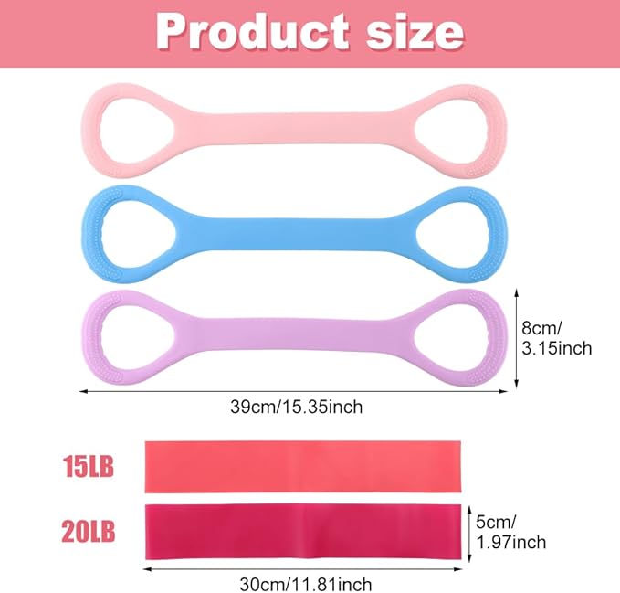 3pcs Figure 8 Fitness Resistance Band Elastic Bands for Working Out Elastic Rope Stretch Fitness Band Training Exercise Bands for Women Yoga