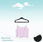 BAGAIL 50 Pack Kids Velvet Hangers 11 Inches Children's Clothes Hangers Non-Slip Baby Hangers for Infant/Toddler (Black)