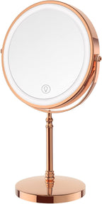 DEIOVWXS Makeup Mirror, 3000mAh Rechargeable Double-Sided Magnifying Vanity Mirror with 3 Colors, 1X/10X, Adjustable Brightness, Gifts for Mom, Mothers Day, Women, Wife, Girls, Dorm Room Essential