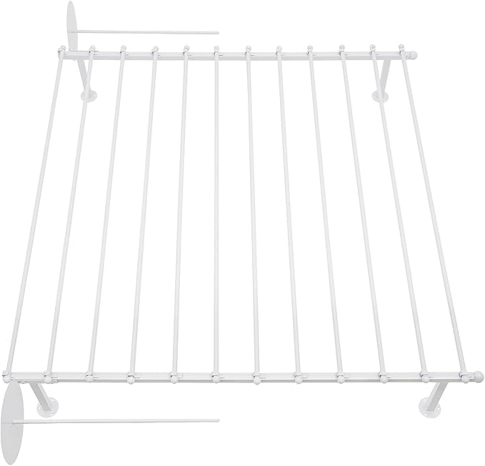 12-Tier Wall Mounted Scarf Rack, Scarf Display Rack, Towels Storage Hanger, Commercial Hijab Scarf Holder Organizer Space Saving for Retail Stores, Boutiques, Home (White, 47in Width)