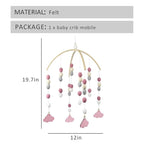 WAYUTO Neutral Handmade Felt Ball Ceiling Mobile - Pink Cloud Design
