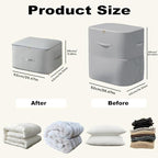Ultra Space Saving Self Compression Organizer, Large Capacity Storage Bag, Thick Satin Fabric Heavy Duty Bags for Comforters Blankets Bedding Duvet (Gray, X-Large, 2PCS)