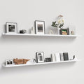 Boswillon 70.9 Inches Long Floating Shelves, 2 Set White Wall Shelf for Bedroom, Nursery Book Shelf with Lip, Picture Ledge Shelf for Wall Decor Living Room Bathroom Kitchen