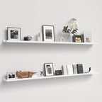 Boswillon 70.9 Inches Long Floating Shelves, 2 Set White Wall Shelf for Bedroom, Nursery Book Shelf with Lip, Picture Ledge Shelf for Wall Decor Living Room Bathroom Kitchen