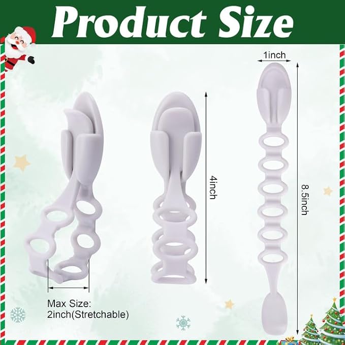 6 Pcs Christmas Wreath Holder Ties - 8.5" Adhesive Silicone Straps - Stretchable Hangers for Garland Mantle Stairways Decoration