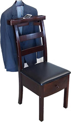 Wooden Suit Valet Stand with Drawer Suit Valet Stands for Men Freestanding Clothes Valet Stand with Trouser Bar and Tie Bar