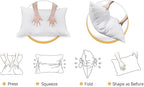 Oubonun King Size Pillows Set of 2 - Fluffy & Supportive Down Alternative Pillows with Zippered Cotton Cover - Breathable and Cool for All Sleeping Positions - Machine Washable - 20"x36"