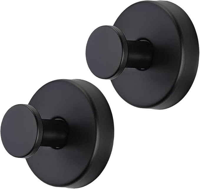Linwnil Suction Cup Wreath Hanger，Suction Cup Hooks Hanging 10 Lbs，Waterproof Suction Cup Wreath Holder for Windows, Shower, Wreaths，Smooth Doors (2, Black)