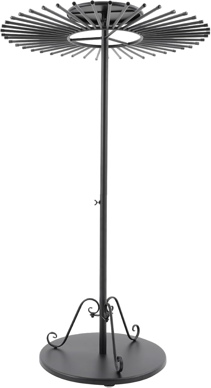 Scarf Display Stand 45-Arm Scarf Holder Organizer Freestanding Scarf Hanger 360° Rotating Rack for Home and Clothing Store (Black, 45 Rods)