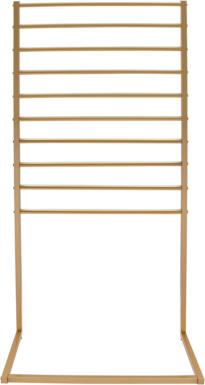 Scarf Organizer, Metal Hijab Organizer, 10 Tier Scarf Holder Hanger for Multiple Scarves, Freestanding Hijab Stand Belt Pants Hanging Rack for Home, Commercial, Clothing Store (Gold, 80cm)