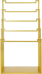 Scarf Organizer, 5-Tier Metal Scarf Display Stand with Wheels, Freestanding Scarf Display Rack, Retail Store Towel Rack, Ties Belt Pants Hanging Rack, for Boutique Display, Home (Gold-5 Rods)