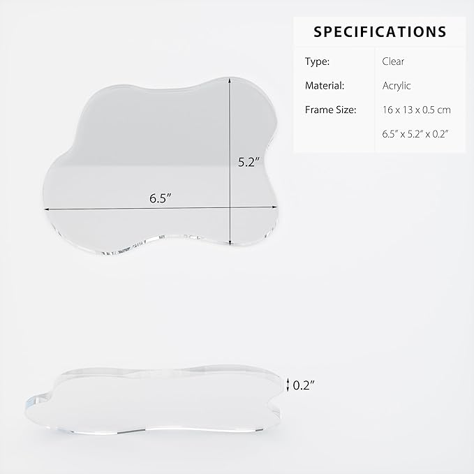 Acrylic Coaster Decorative Plates, Irregular Bar Drink Coaster, Clear Cloud Shape Coffee Cup Coaster, Perfect for Tabletop Protection and Accessories Display.(Clear)