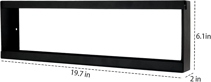 Deveosa Magazine Holder Wall Mounted - Black Minimalist Metal File Rack Hanging Brochure Storage Organizer Comic Display For Living Room Bathroom Waiting Room Home Office Decor (19.7 inch)