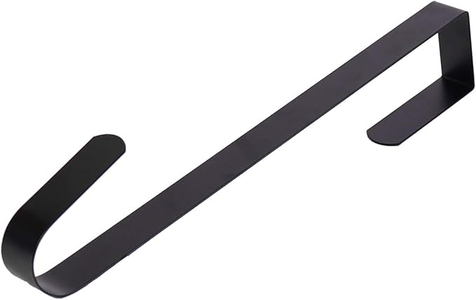 Sattiyrch 12" Wreath Hanger for Front Door,Steel Over The Door Hanger Hook,Wreath Door Hanger (Black,4)