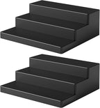Yieach 2PCS Cologne Perfume Organizer for Men,3 Tier Cologne Display Shelf & Fragrance Rack,Black Cupcake Stand and Display Risers for Action Figure,Funko Pop Display,Collectibles,Makeup,Perfume Shelf