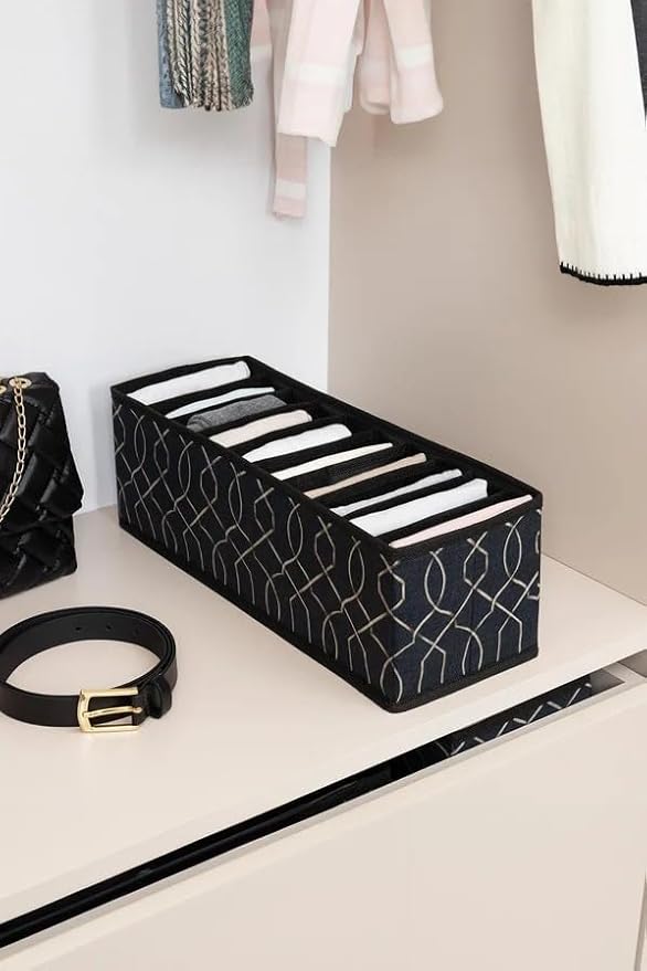 Fabric Drawer Organizer – Foldable Cloth Storage Box for Clothes, Closet, and Dresser Organization (Medium)