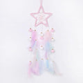 Pretty Jolly Pink Star Kids Dream Catcher Wall Decor Pompom Feather Baby Dreamcatcher Handmade Children Dream Catcher Home Décor Wall Hanging for Nursery Bedroom Boys Girls Birthday Gift-25.6in