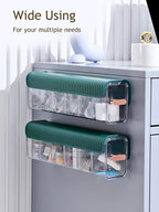 Socks Underwear Wall Mount Drawer Organizer, Switchable 6 Cell Drawer Acrylic Organizers Self-Adhesive Anti Dust Storage Boxes for Clothes Socks Lingerie Underwear Ties (Alpine Green)