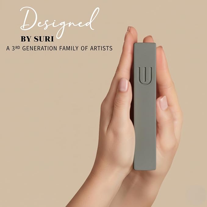 SURI Mezuzah for Door with Scroll – 9 Inch Modern Mezuzah Case with Non Kosher Scroll Included, Fits up to 8” Scroll, Easy Adhesive Installation, Gift Box Included