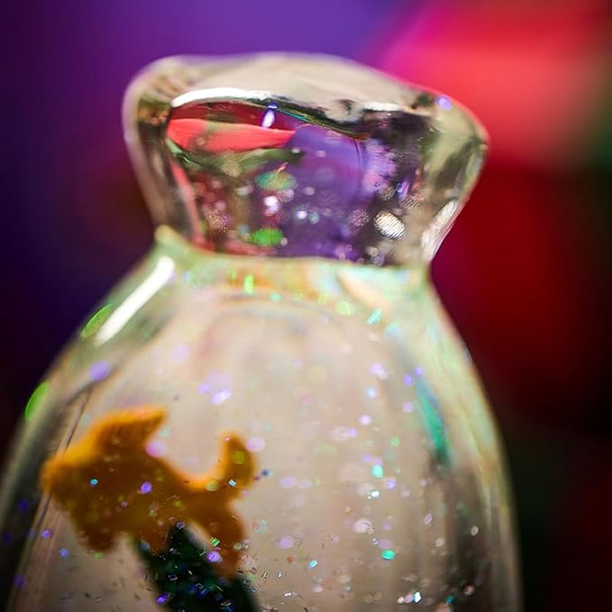 Unique Goldfish Aquarium Snow Globe with Gift Wrapped Box - Decorative Glass Ball with Glitter Water Effect, Ideal for Housewarming & Birthday Gifts, Miniature Tabletop Decor