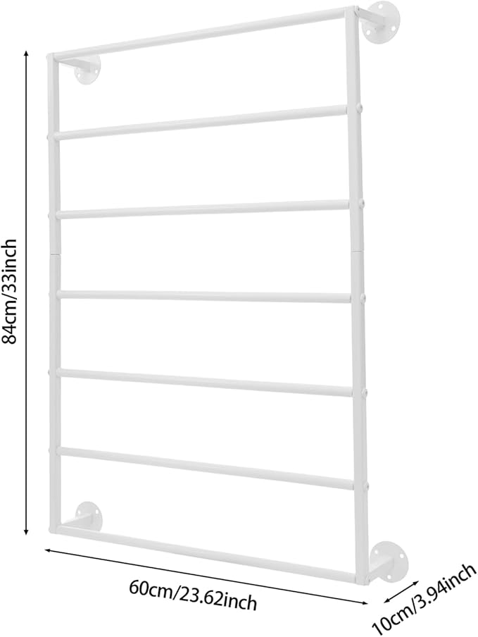 Scarf Organizer, Hijab Organizer, 7 Tier Wall Mounted Ribbon Rack, Ties Silk Scarves Towels Storage Multifunctional Metal Rack, Wall Shelf for Clothing Store, Flower Shop, Home