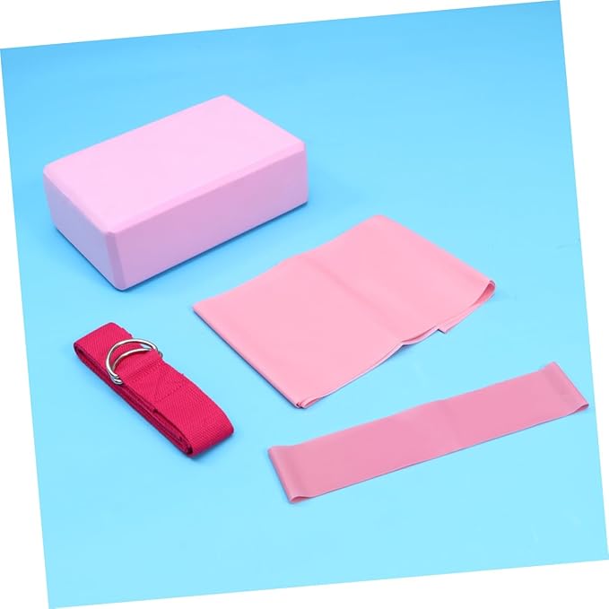 Yoga Tool Kit Yoga Block Latex Pull Towel Stretch Band Resistance Ring Carrying Strap for Home Exercise