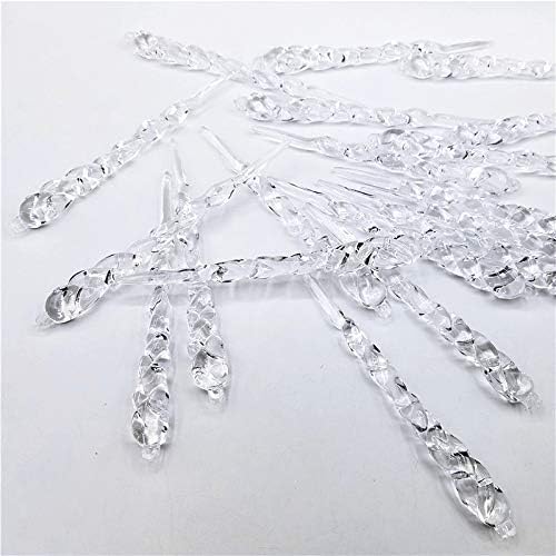 48 Pcs Plastic Hanging Icicles Drop Ornament for Christmas Tree Wedding Party Decorations (Transparency)