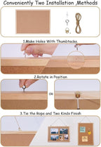 DAHAPYBOO Cork Board Bulletin Board,11x15 Cork Board for Office with Pin Oak Wood Boards,Hanging Corkboards for Office Home School Message Board or Vision Board Decoration.