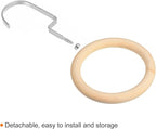 uxcell 4.7 Inch Scarf Ring Hanger, Scarf Organizer Holder Wooden Circles Rings Hanging Hook for Belt Tie Scarf, 10cm Length Hook (Silver)
