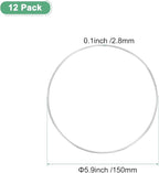 M METERXITY 12-Pack Dream Catcher Rings,5.9 Inch Metal Round Shape Macrame Wreath Floral Ring Hoop for Home/Valentine/DIY Craft/Wedding/Wall Hanging Decorations [White Silver]