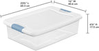 Sterilite 12-Pack Latching Box, Under Bed Storage Bins with Lids, Clear Plastic, 32 Quart - Heavy-Duty Organizing Containers for Closet, Bathroom, and Office
