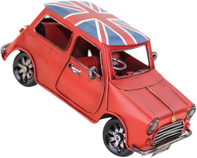 SOLUSTRE Vintage Model Retro Table Decoration Red for Unique Wrought Vehicle Ornament for Collectors and Desk Accessories