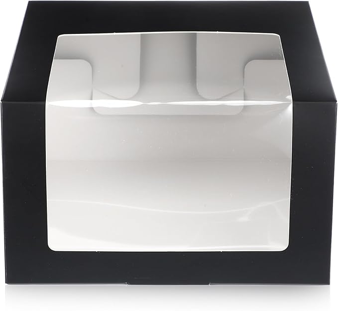 20pcs Hat Boxes for Men Black Hat Gift Box with Window Display Box for Hats Storage Containter,Paper Hats Display Case Fold Box Packing Box for Baseball Caps,Dad Caps,Billed Cap(7.87" x 7.87" x 4.72")
