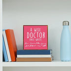 Doctors Day Gifts Funny Dr Day Coworker Gifts Dental Assistant Week Gifts Birthday Graduation Gifts Farmhouse Wooden Box Sign Office Decor for Women Tabletop Shelf Decor A Doctor once Wrote（rosered）