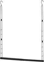 STORAGE MANIAC Hanging Closet Rod, Adjustable Width and Height Closet Hanging Organizer, Space-Saving Clothes Hanging Bar, Closet Extender Hanging Rod Double Closet Hanging Rod, 1 Pack Black