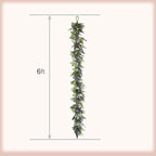 idyllic 6ft Lavender Bunny Ear Vine Garland Artificial Flower Decor for Front Door Window Porch Mantel Stair All Year Indoor Outdoor Home Decor
