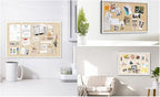 30''x20'' Inch Linen Cork Bulletin Board with Frame, Decorative Pin Board for Office Home and School Wall Decor