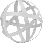 Decorative Sphere Metal Band Ball Orbs Decorative Balls Home Decor Accents Tabletop Decorations for Living Room, Kitchen, Bedroom Centerpiece for Dining Room Coffee Table, Side Tables (White)