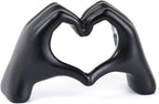Modern Gold Heart Hands Sculpture, Decorative Table Art, Love Symbol Home Decor (Black)