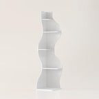 YOWOS Modern Corner Shelf, 5 Tier High Corner Bookshelf for Small Spaces, Scalloped Corner Bookshelf and Storage, Wooden Display Stand for Plants, Books and Decorations (White)