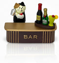 Funny Miniature Cat Bartender Figurines with Cocktail Bar for Office Desk Accessories, Unique Cat Gift for Cat Lovers (Bar Set)
