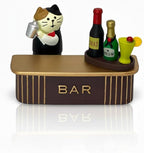 Funny Miniature Cat Bartender Figurines with Cocktail Bar for Office Desk Accessories, Unique Cat Gift for Cat Lovers (Bar Set)