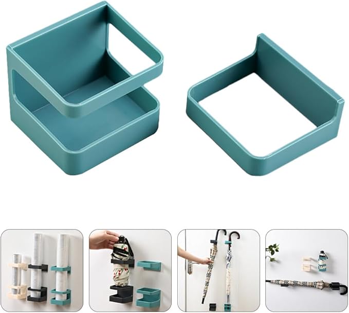 PRETYZOOM Wall-Mounted Umbrella Rack with Detachable Drip Tray Creative Umbrella Holder Shelf for Entryway Bathroom Kitchen Neat Storage Organizer